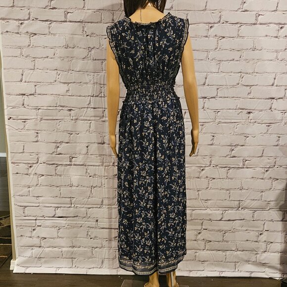 MAX STUDIO, Gorgeous navy blue sleeveless floral maxi dress - Picture 9 of 14